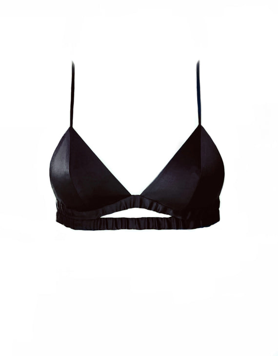 KAIA SILK-SATIN TOP BRA